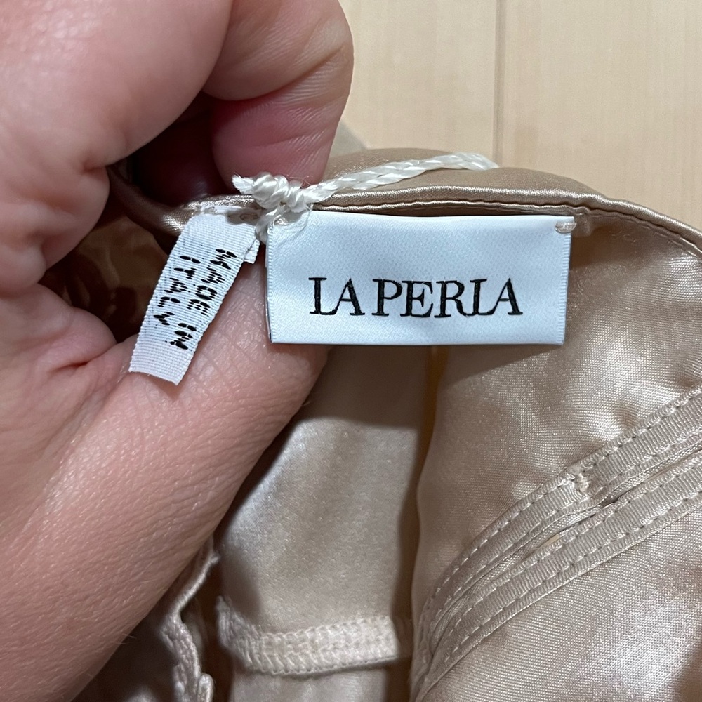 NWT La Perla Macrame Rose Beige Long Night Dress, Size Large - Picture 12 of 15